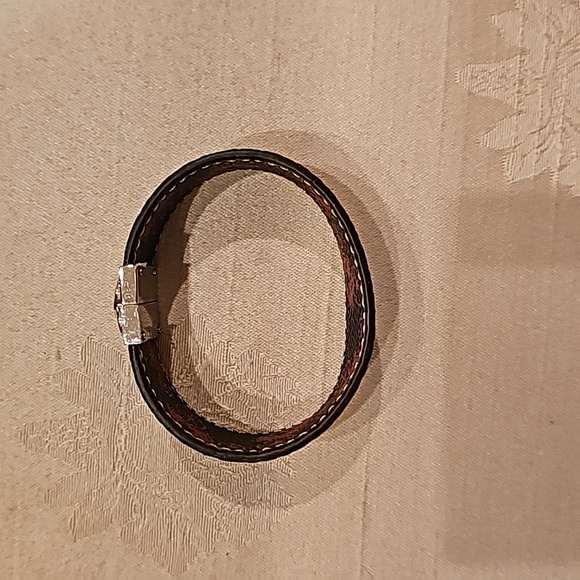 Coach RARE Leather and Silver Cuff Bracelet (Runway) NWOT - Picture 4 of 5